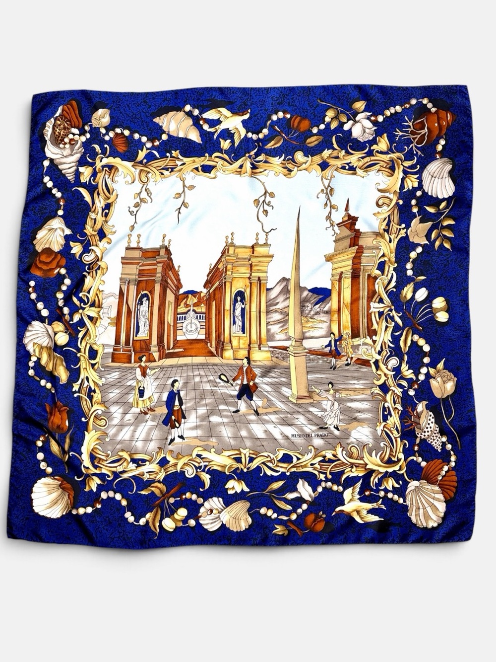 Museo del Prado Silk Scarf Madrid Museum Art Baroque Blue Wearable Art Blue